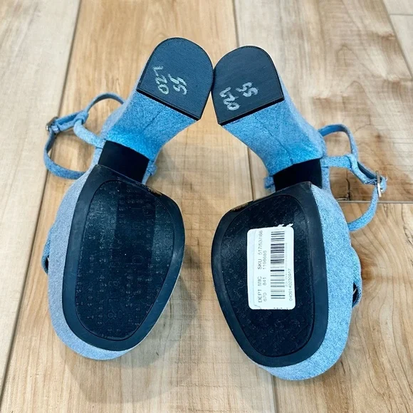 ๐CCO๐ NWT Gianni Bini Platform Ankle Strap Open Toe Sandals Heels Blue 8 1/2 - Picture 7 of 16
